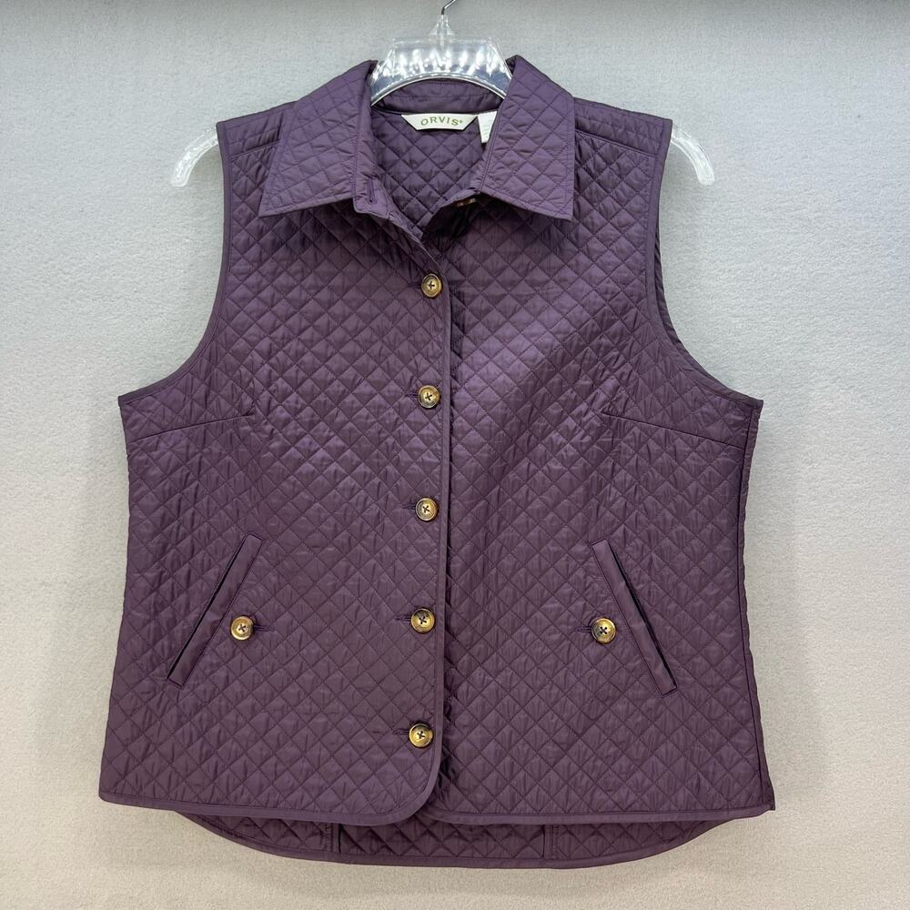 Orvis Vest Women's Size L 14/15 Purple Diamond Quilted Vest Gorpcore Trekking